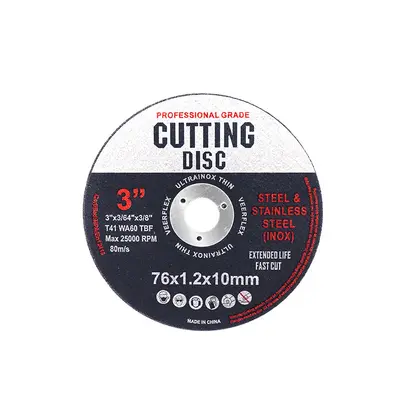 3 inç açı taşlama kesme diski, paslanmaz çelik, 75/76 mm