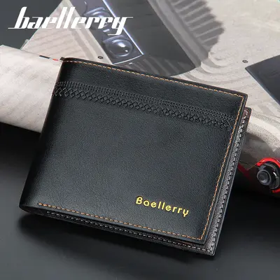 Baellerry Men's Short Wallet, Korean-Style Horizontal, Multi-Card Slim Leather Wallet - 3