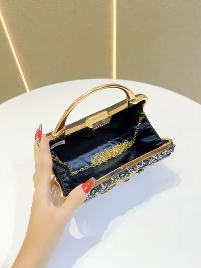 Diamond-Coated Women's Evening Bag for Weddings and Banquets - 4