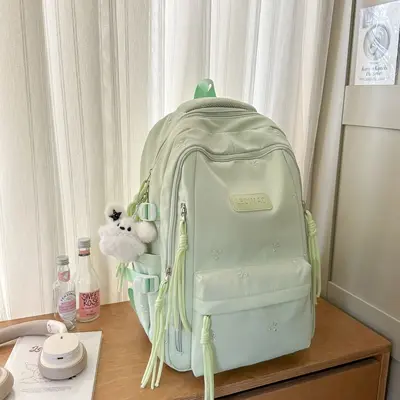 Girls' School Backpack, Large Capacity, Letter Print - 10
