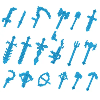 Building Block Weapon and Figure Accessory Set, 8 Colors, Small Parts - 3