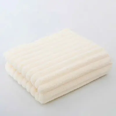 Sugar velvet towel, extra-thickened coconut milk striped coral velvet bath towel, skin-friendly, absorbent, quick-drying adult beach towel - 7
