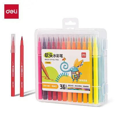 Deli 7067 çok renkli yıkanabilir sanat kalemi seti - 9