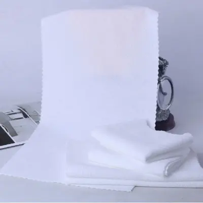 Pure Cotton Bath Towel, White Hand Towel, Solid Color Hotel Towel Set