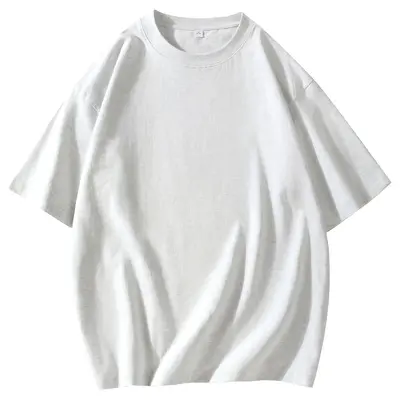 24 Pcs 190g Loose Fit Round Neck Short Sleeve Solid Color T-Shirt - 8
