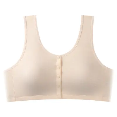 Plus Size Breathable Front-Button Nursing Bra, Padded, Frameless - 8