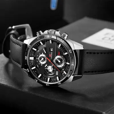 Quellhersteller Mode Herrensportuhr wasserdicht Outdoor-Sportuhr Casual Quarzuhr Student Uhr mit Lederarmband Kalender