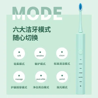 CN-2008 Electric Toothbrush for Adults USB Rechargeable Waterproof 6 Modes