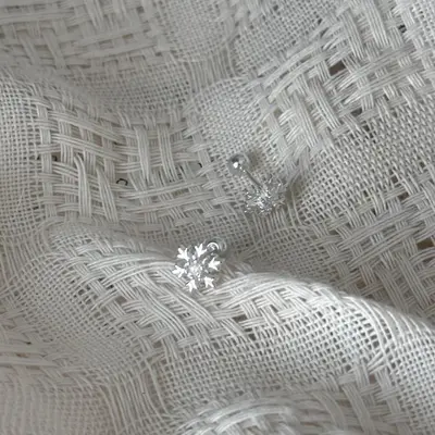 S999 Reines Silber Schneeflocken-Ohrstecker mit Ohrklemme, elegantes Design - 3