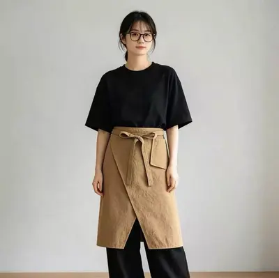 Waterproof Split-Hem Kitchen Apron with Logo, for Restaurants and Cafés - 12