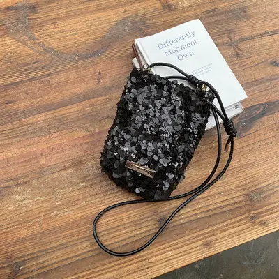 Women's Sequin Single-Shoulder Bag, Textured, Korean Style - 2
