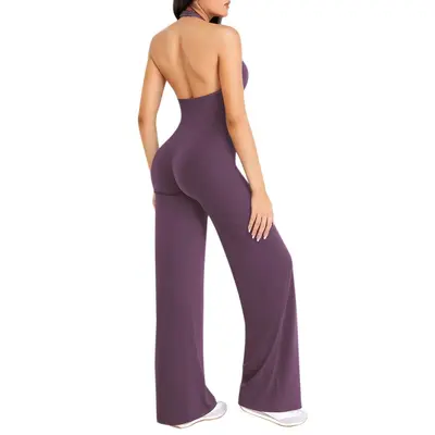 Women's Nude-Feel Flared Yoga Jumpsuit, Butt-Lifting Tight Fit