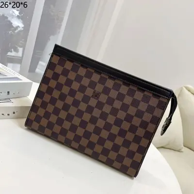 Men's Plaid Clutch Bag, Large Capacity Business Style - 6