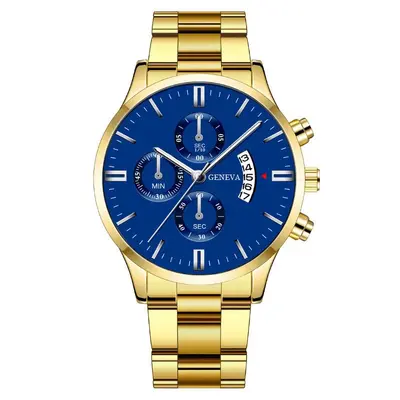 Wholesale Men's Quartz Watches with Calendar Steel Strap - Fake Chronograph Business Watches in Stock - 12