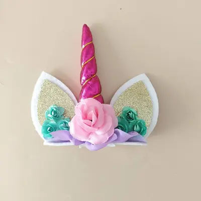 Unicorn Pasta Kek Süsü, Karikatür Hayvan Temalı Doğum Günü Parti Dekorasyonu - 9