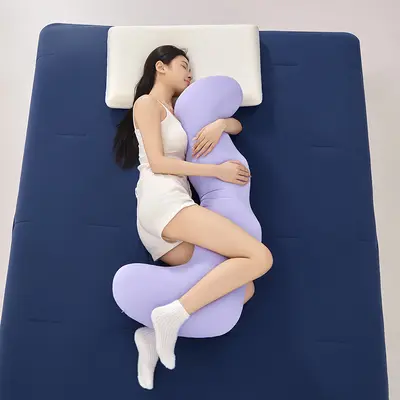 Women's Leg Pillow for Side Sleeping, Long Body Pillow - 12