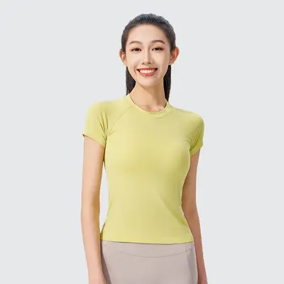 Damen Kurzarm-Yoga-Shirt, schnelltrocknend - 12