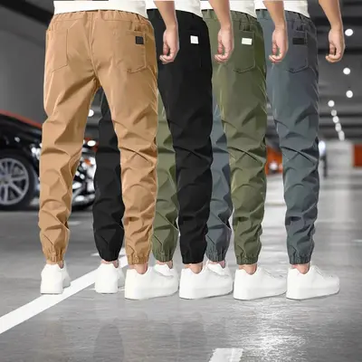 Men's cargo pants cross-border TEMU new Japanese style drawstring long pants loose sports casual sweatpants