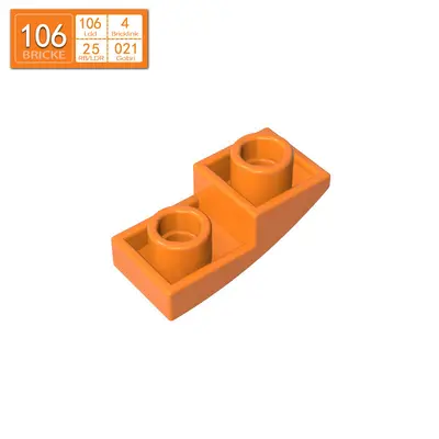 1x2 Reverse Curved Piece Compatible with LEGO 24201 Building Blocks - 10