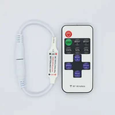 RF11 anahtarlı tek renkli kontrol cihazı DC başlıklı 5V LED ışık şeridi uzaktan kumandalı mini siyah ve kırmızı kablolu COB ışık şeridi dimmeri - 7