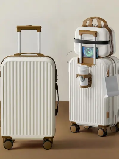 2025 Koreaanischer Reisekoffer mit Rollen, eleganter, robuster und langlebiger Koffer, universelle leise Rollen, Zahlenkombinationsschloss für männliche und weibliche Studenten