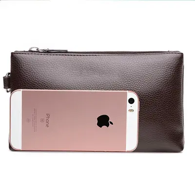 Herren-Ledertasche, Clutch im Umschlagstil, Handyfach - 8