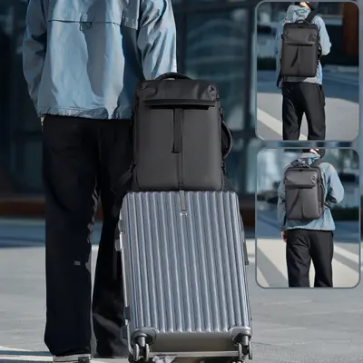 Expandable Men's Business Backpack with Laptop Compartment, Multifunctional - 3