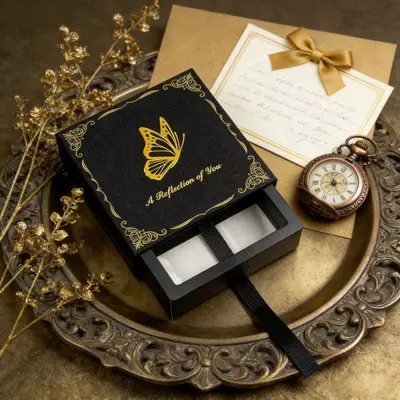 In Stock Starry Sky Silver PE Film Suspension Box Printed Pearl Jewelry Packaging Box Premium Gift Box Custom LOGO - 10