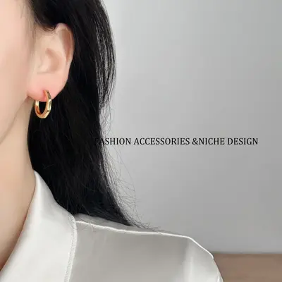 ARSIS Flowing Metal Earrings, French Style, Silver - 2