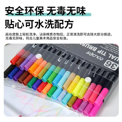 120-Color Double-Ended Watercolor Brush Pen Set, Water-Based Markers