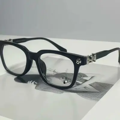 Ultraleichte Blaulichtschutzbrille ohne Stärke, Retro schwarzes Unisex-Brillengestell