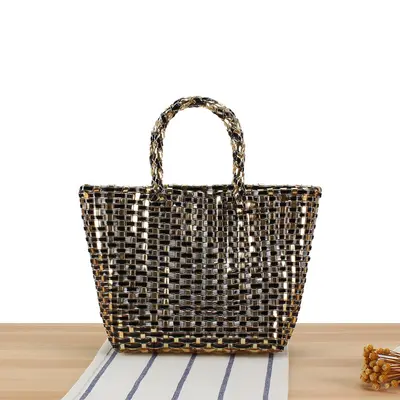 Kids' Handbag with Metallic Look, Colorful Small Square Design - 13