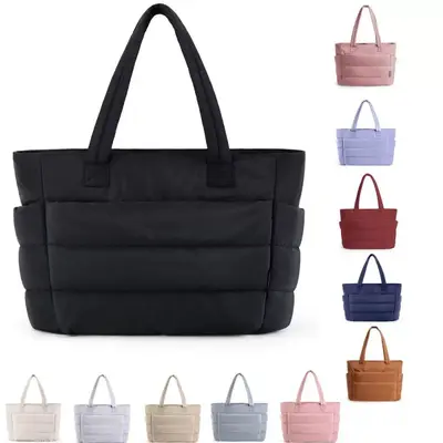 Large Capacity Women's Lightweight Cotton Tote Bag for Yoga and Travel