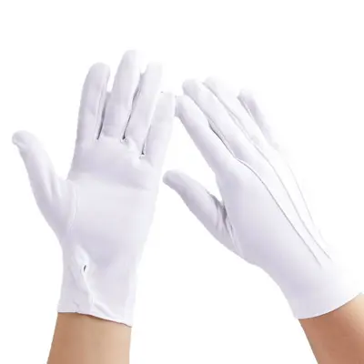 Hochwertige weiße Zeremonienhandschuhe mit drei Streifen, Schmuck- und Uhrenhandschuhe, staubdicht und rutschfest, Verkehrsdienst-Handschuhe, Kinder-Auftrittshandschuhe
