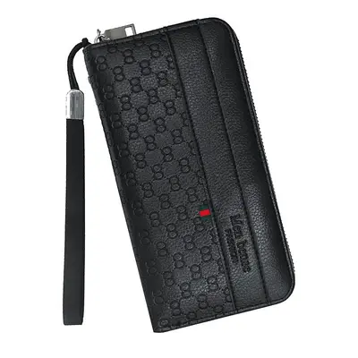 Erkek Uzun Clutch Cüzdan, Büyük Hacimli, Kabartmalı, Fermuarlı - 6