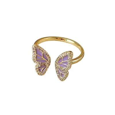 S925 Silber Schmetterlingsring Damen, Emaille, farbig - 5