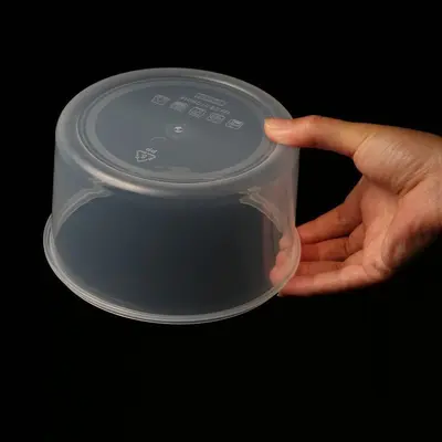 Round Double-Layer Food Storage Container with Drain Basket and Clip Lid