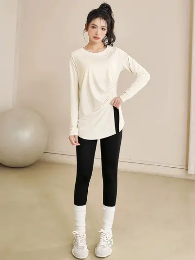 2026 Yoga-Set Damen Premium Pilates Fitness Langarm - 2