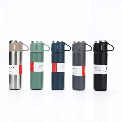 Thermosbecher-Geschenkset 304 Edelstahl mit 3 Deckeln - 2