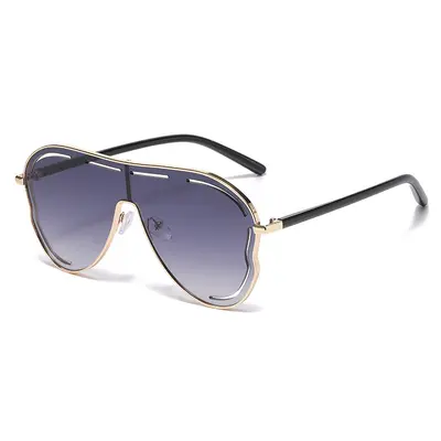 Large Frame Toad-Shaped Sunglasses, Hollow-Out Y2K Style - 8