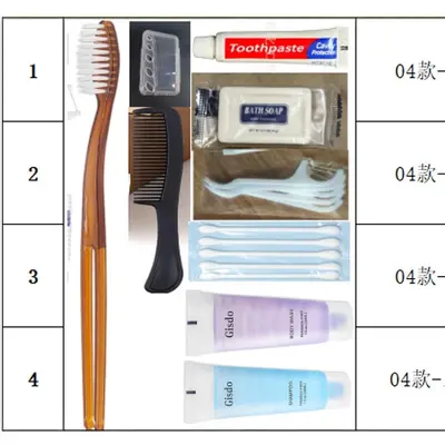 Reise-Set Einweg-Hygieneprodukte Hotel-Gästeausstattung Zahnbürste Zahnpasta Kamm Seife Zahnseide Kombinationsset - 5