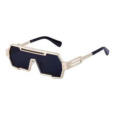 Retro Steampunk Irregular Sunglasses for Men with UV Protection - 7