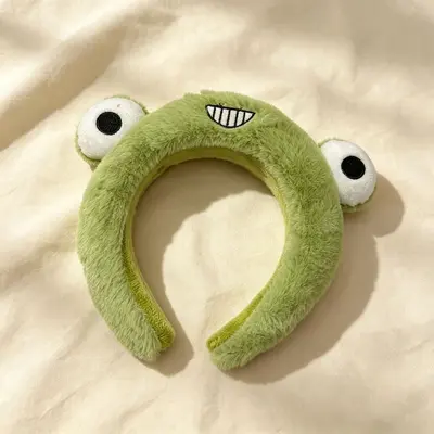 Cartoon Frog Plush Face Wash Headband for Children