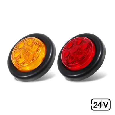 12V/24V 7-LED LKW-Seitenmarkierungsleuchte, 2 Zoll, mit Gummi