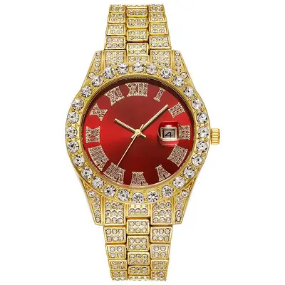 Quarz-Armbanduhr, Stahlband, römische Zahlen