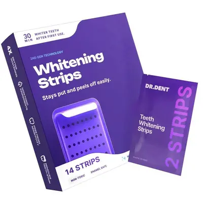 跨境牙贴Purple Teeth Whitening Strips紫色美白牙贴片美牙贴