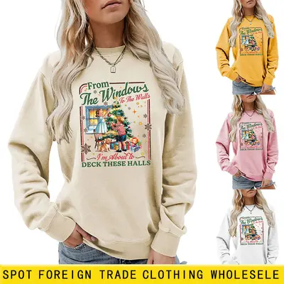 Kadın Kapüşonlu Sweatshirt, Sonbahar Kış, Rahat Baskılı