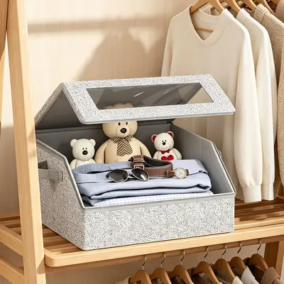 Large Foldable Hat Storage Box with Lid