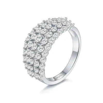 S925 silver ring with moissanite stone, elegant luxury style - 8