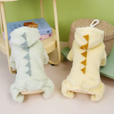 Thickened Autumn Winter Dinosaur Fleece Clothing for Small Dogs